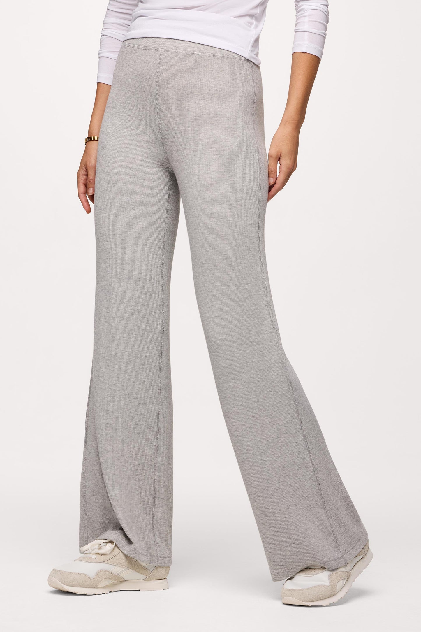 Slinky Rib Streamline Pant | Heather Grey