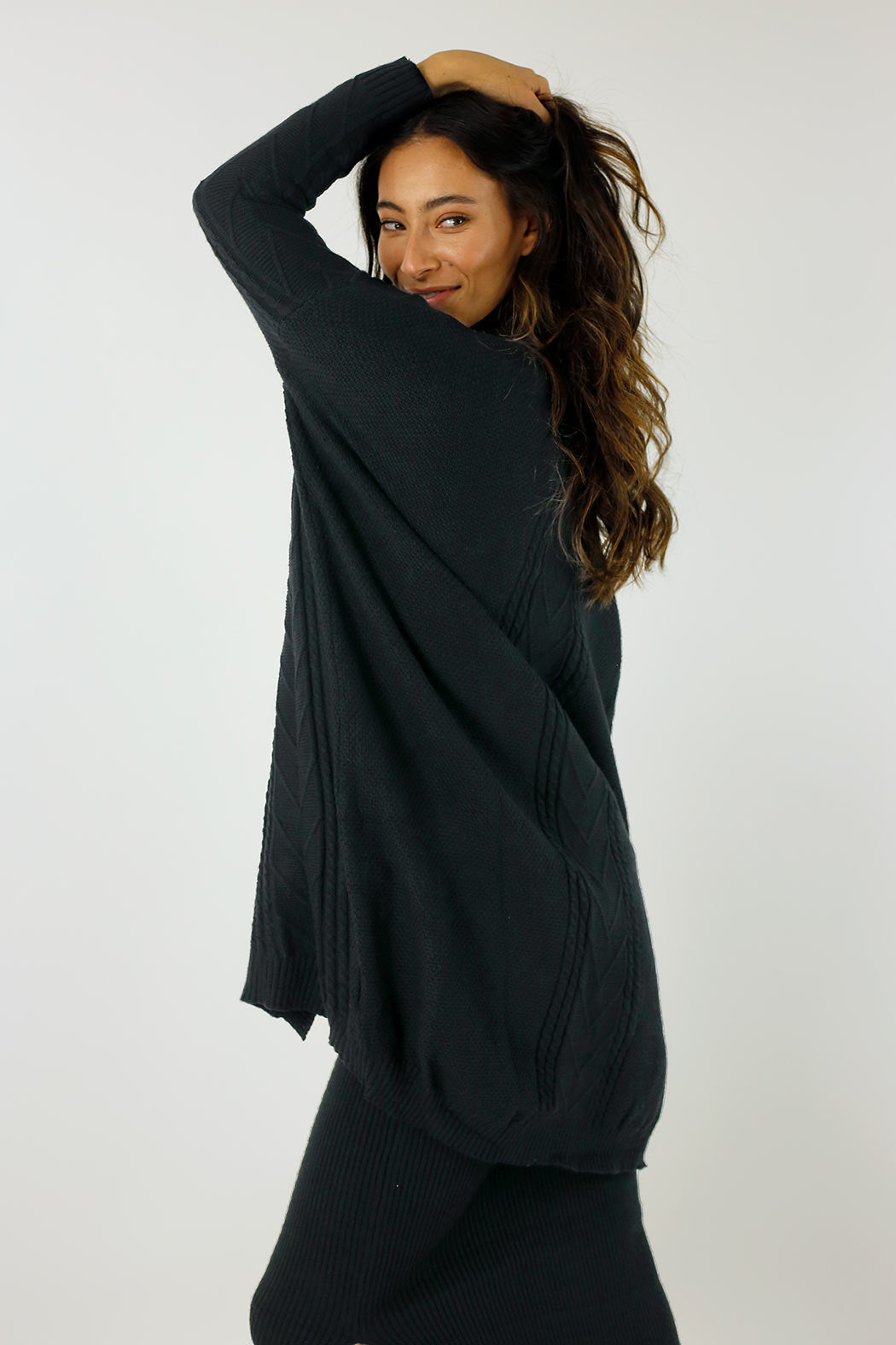 Black Cable Cardi - FINAL SALE