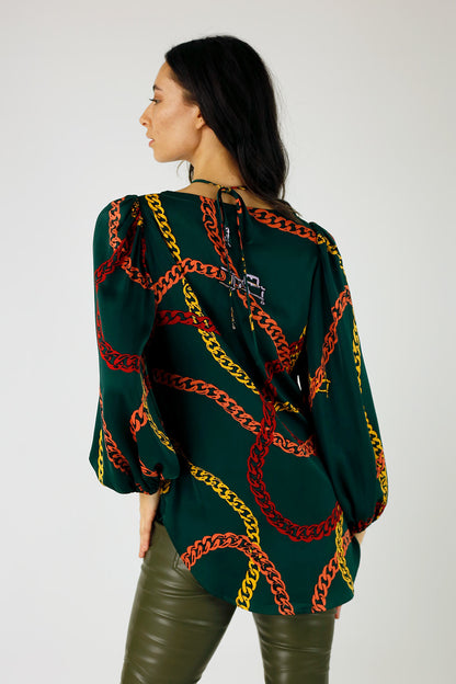 Chains Silky Rae Blouse - FINAL SALE