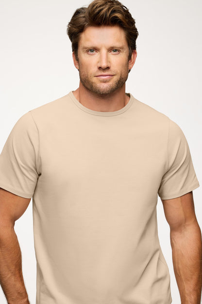 Freeform Curved Hem Tee | Dune