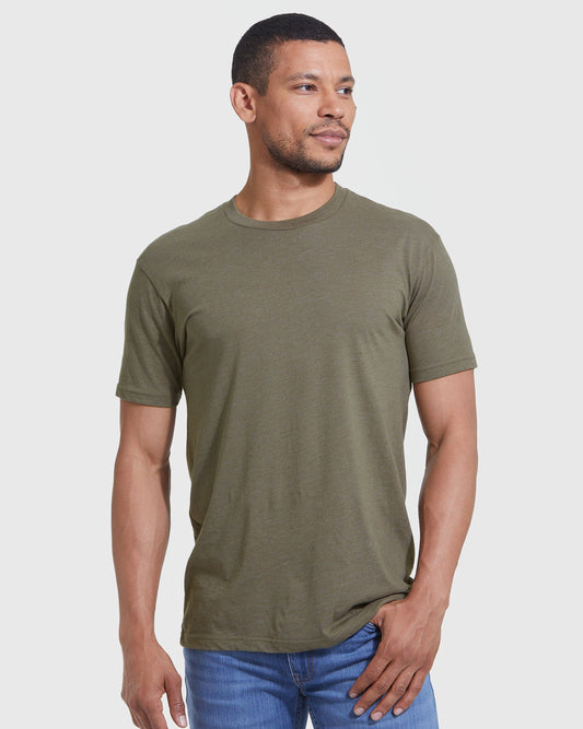 Heather Military Green Classic Crew Neck