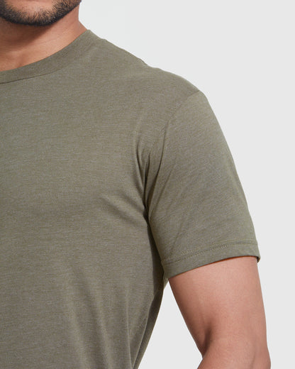 Heather Military Green Classic Crew Neck