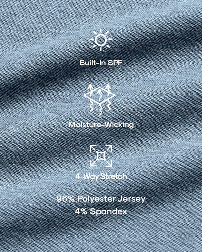 Heather Azul Active Crew Neck Tee