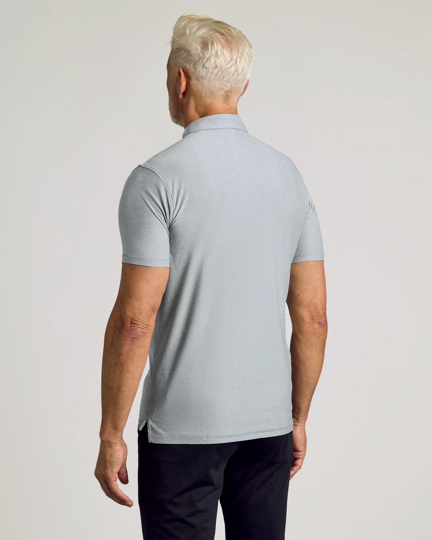 Heather Light Gray Active Polo