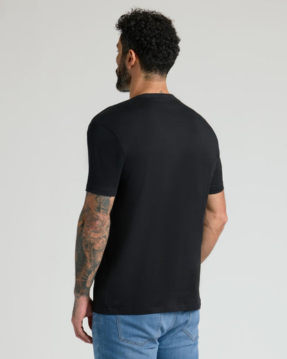 Black & White Pima Cotton Blend Crew 4-Pack