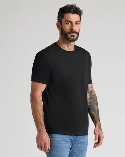 Black & White Pima Cotton Blend Crew 4-Pack