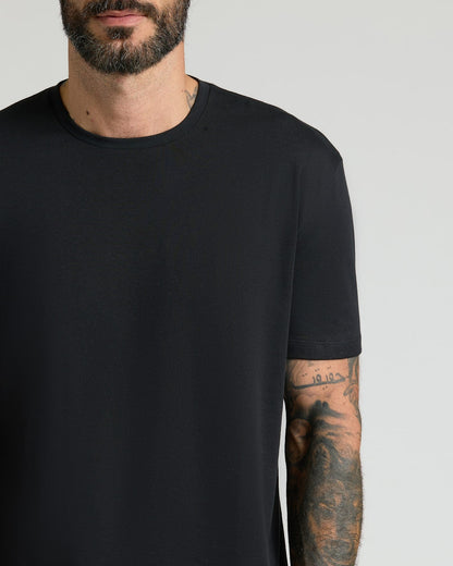 All Black Pima Cotton Blend Crew 7-Pack