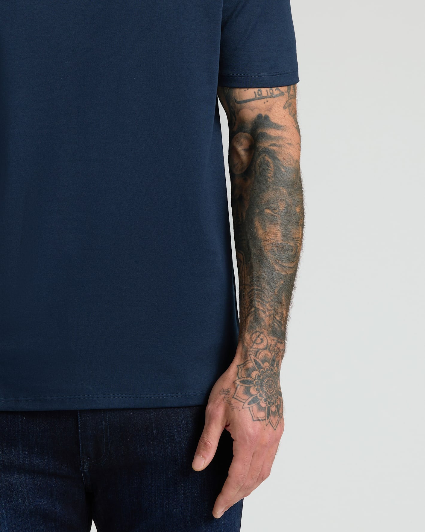 Navy Pima Cotton Blend Crew