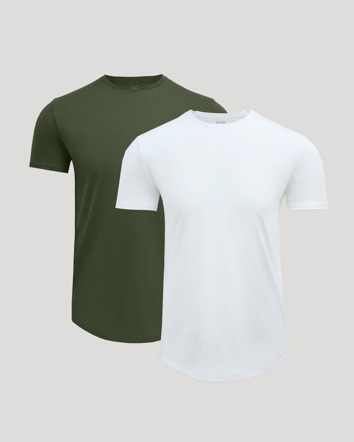 Pima Cotton Blend Curved Hem Crew 2-Pack