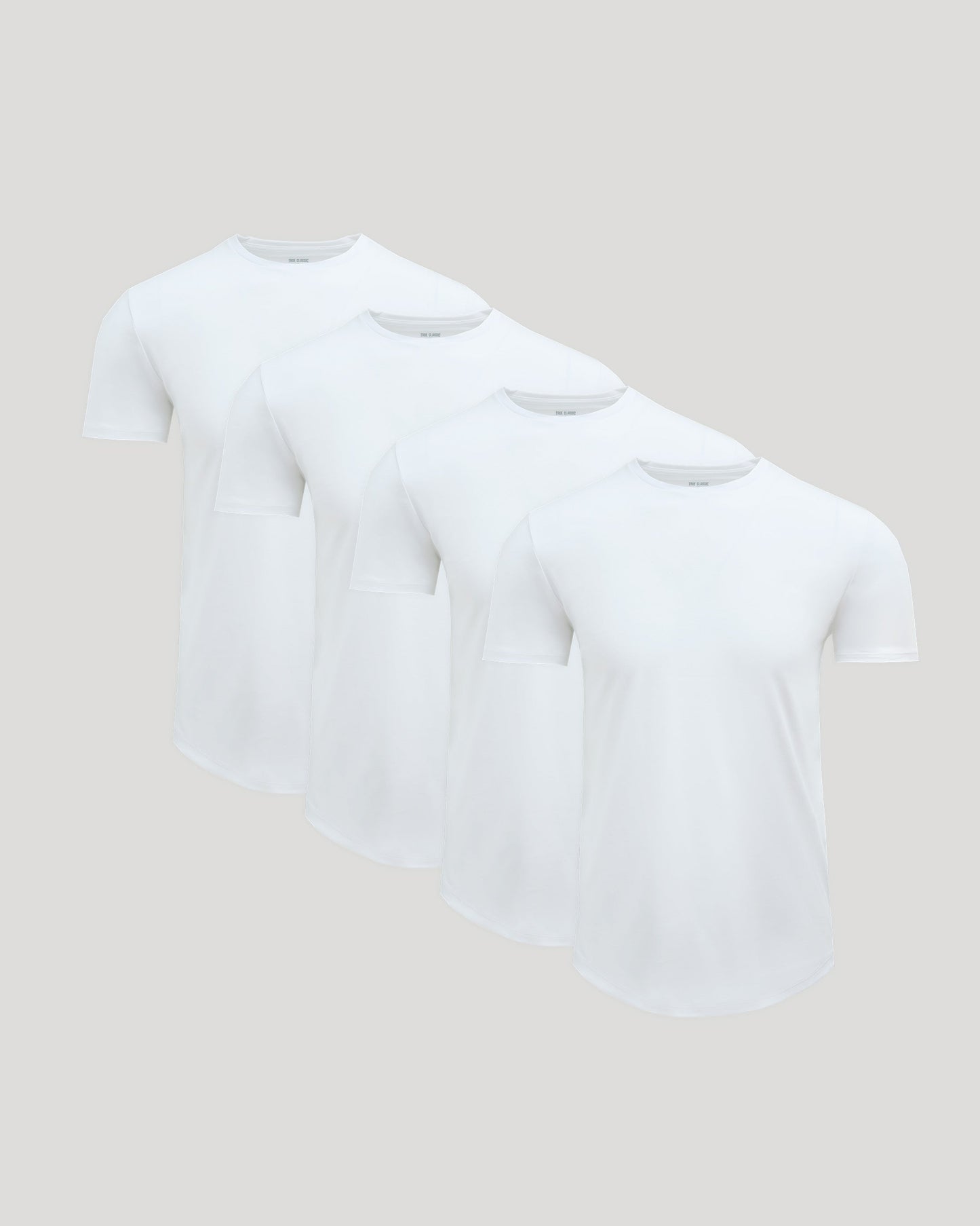 Pima Cotton Blend Curved Hem Crew 4-Pack