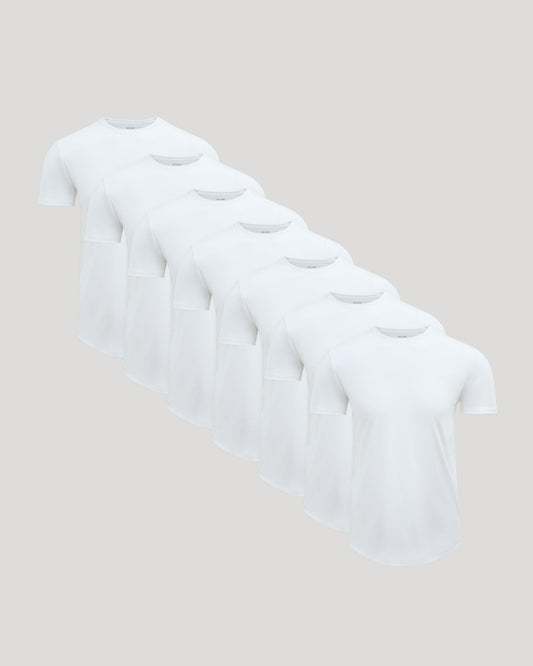 Pima Cotton Blend Curved Hem Crew 7-Pack