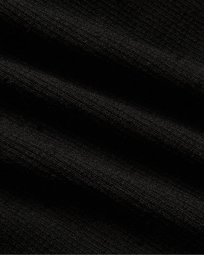 Womens Black Ribbed U-Neck Tee 3-Pack