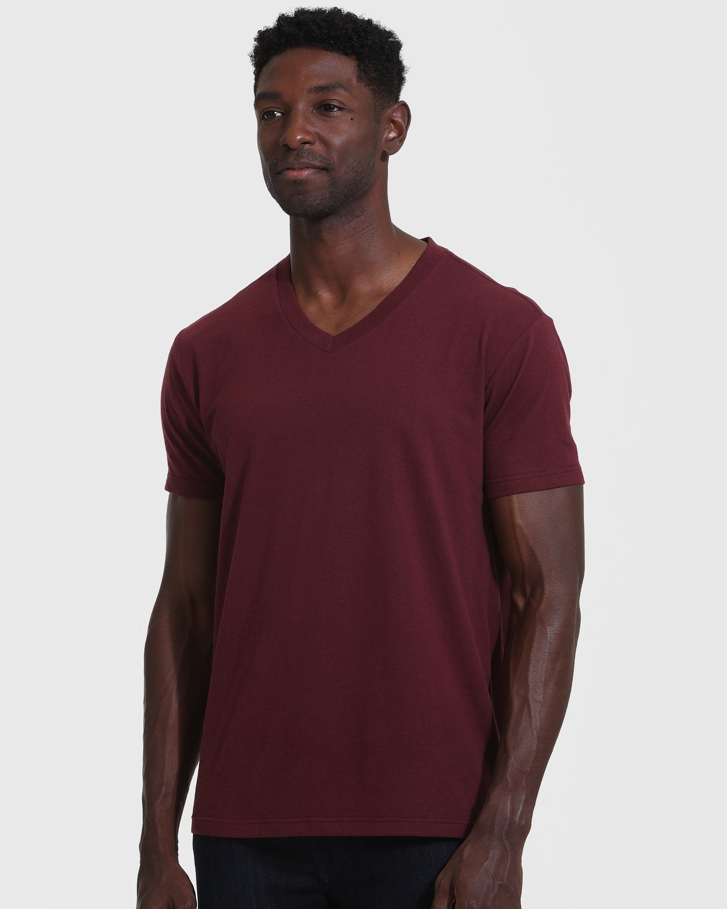 Mahogany V Neck T Shirt