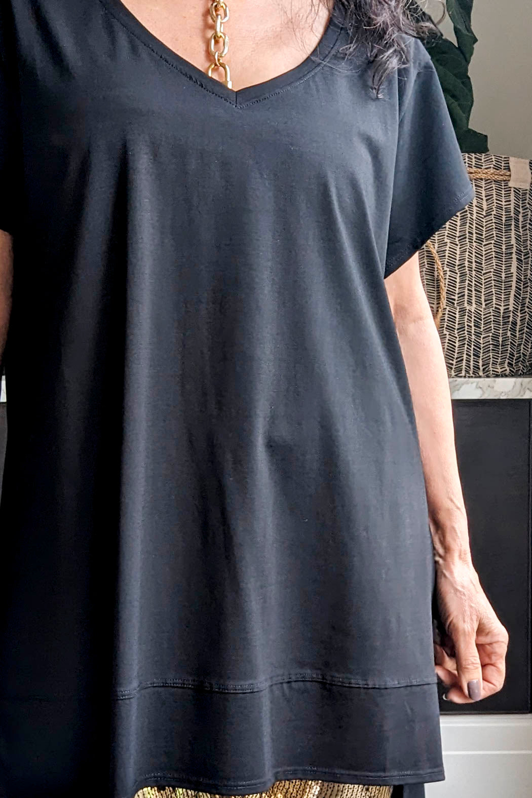 Black V-neck T-shirt - Final Sale