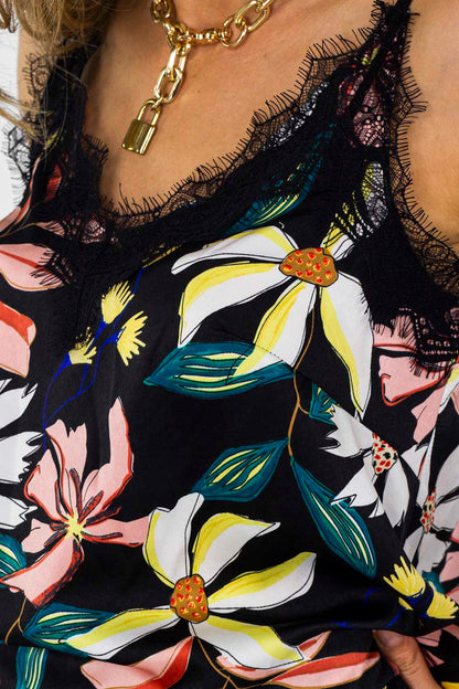 Black Floral Cami - Final Sale