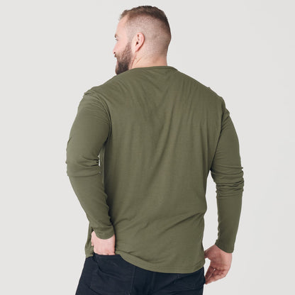 Military Green Classic Long Sleeve Henley