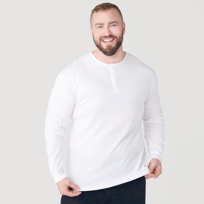 White Classic Long Sleeve Henley