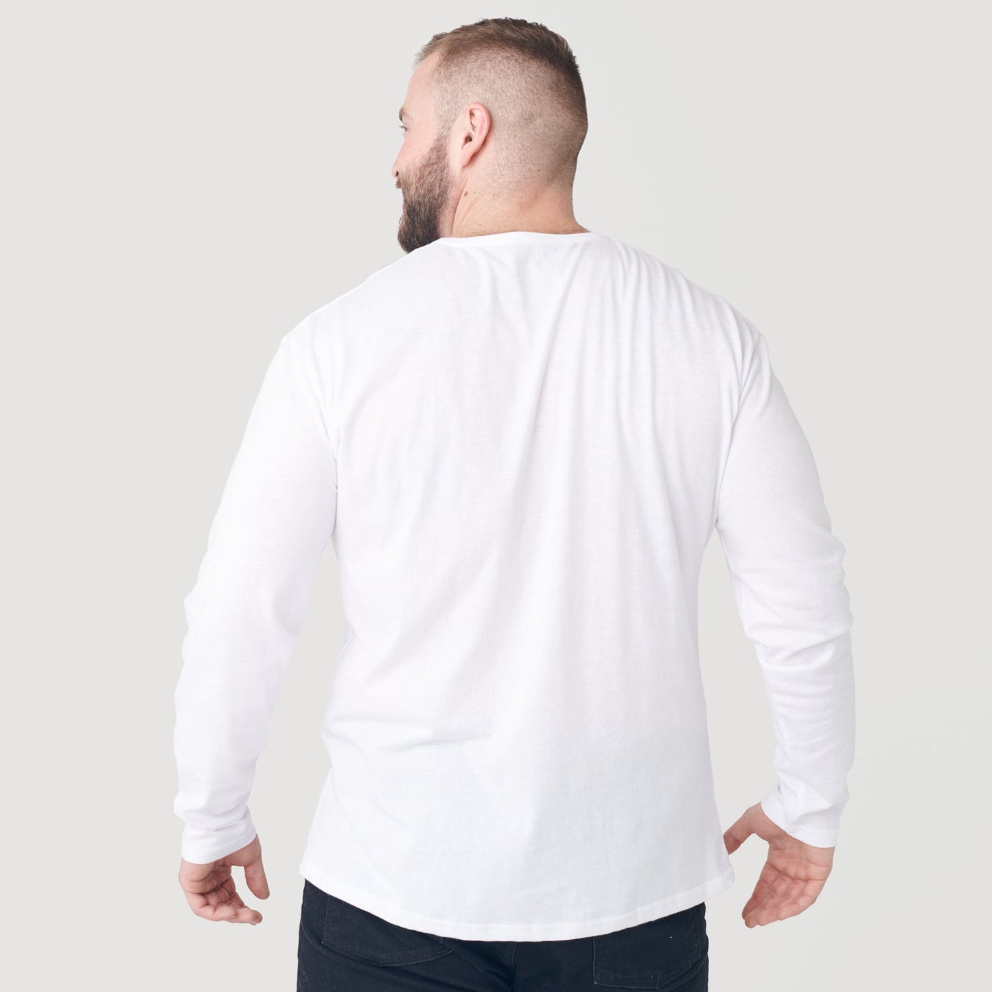 White Classic Long Sleeve Henley