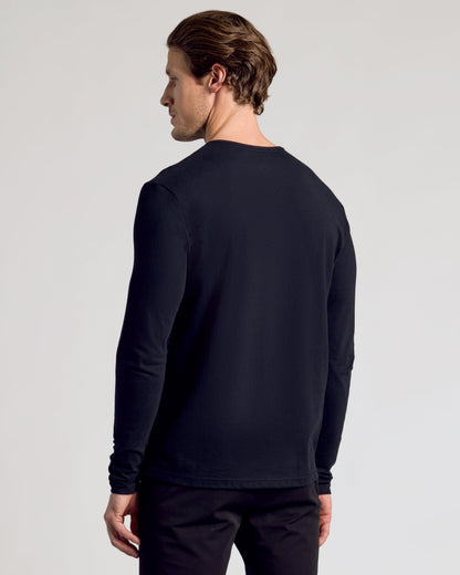 All Black Classic Henley 6-Pack