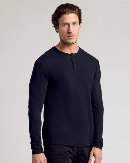 All Black Classic Henley 6-Pack