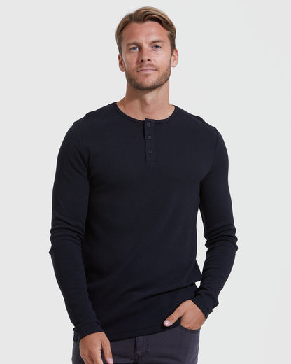The Standard Waffle Long Sleeve Henley 3-Pack