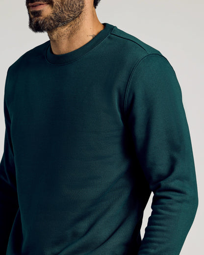 Emerald Fleece French Terry Pullover Crew Neck Sweatshirt