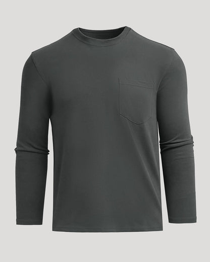 Carbon Heavyweight Long Sleeve Pocket Crew