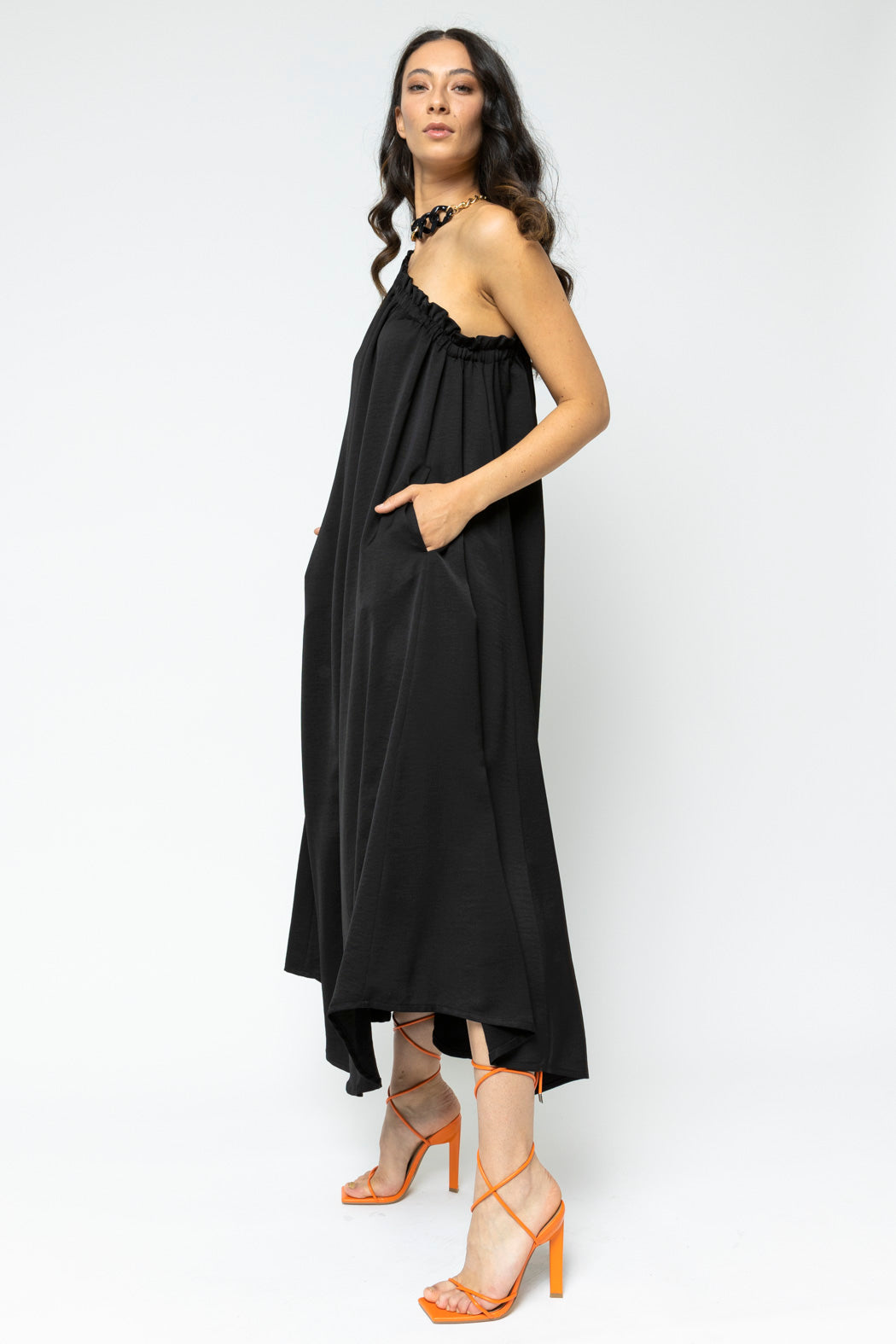 Black One Shoulder Dress - Final Sale