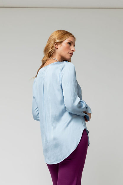 Blue Cascade Frill Shirt - Sale