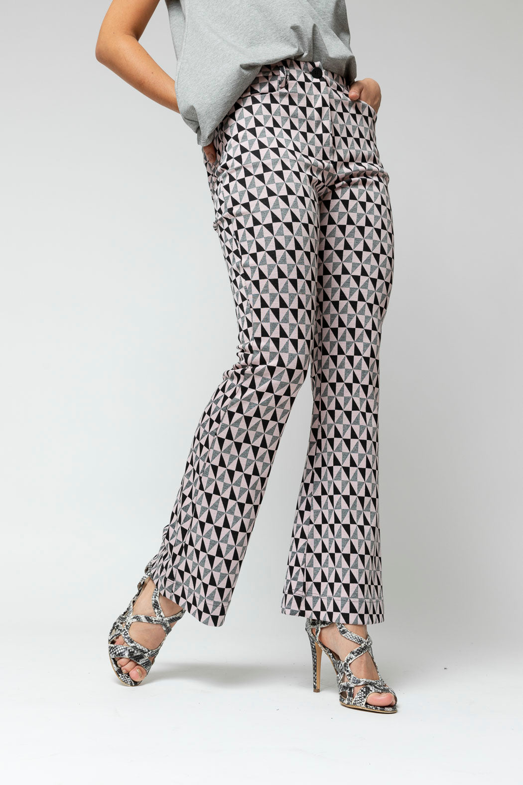 Black Pink Ponte Flare Pant - Final Sale