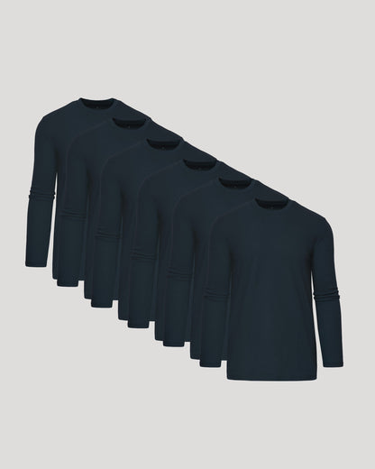 All Navy Tall Classic Long Sleeve Crew 6-Pack