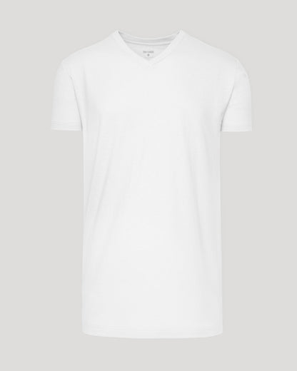 White Tall Short Sleeve Classic V-Neck