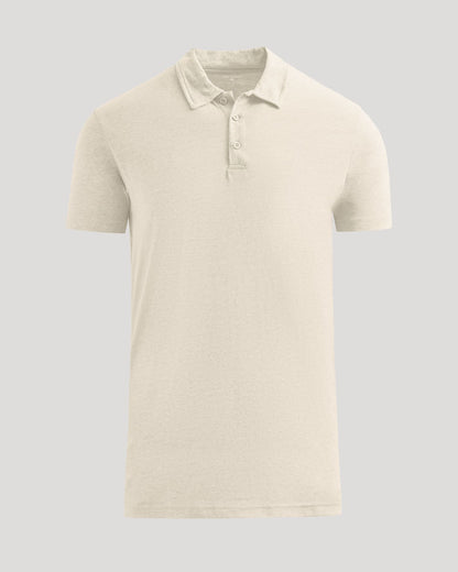 Oatmeal Short Sleeve Tall Polo