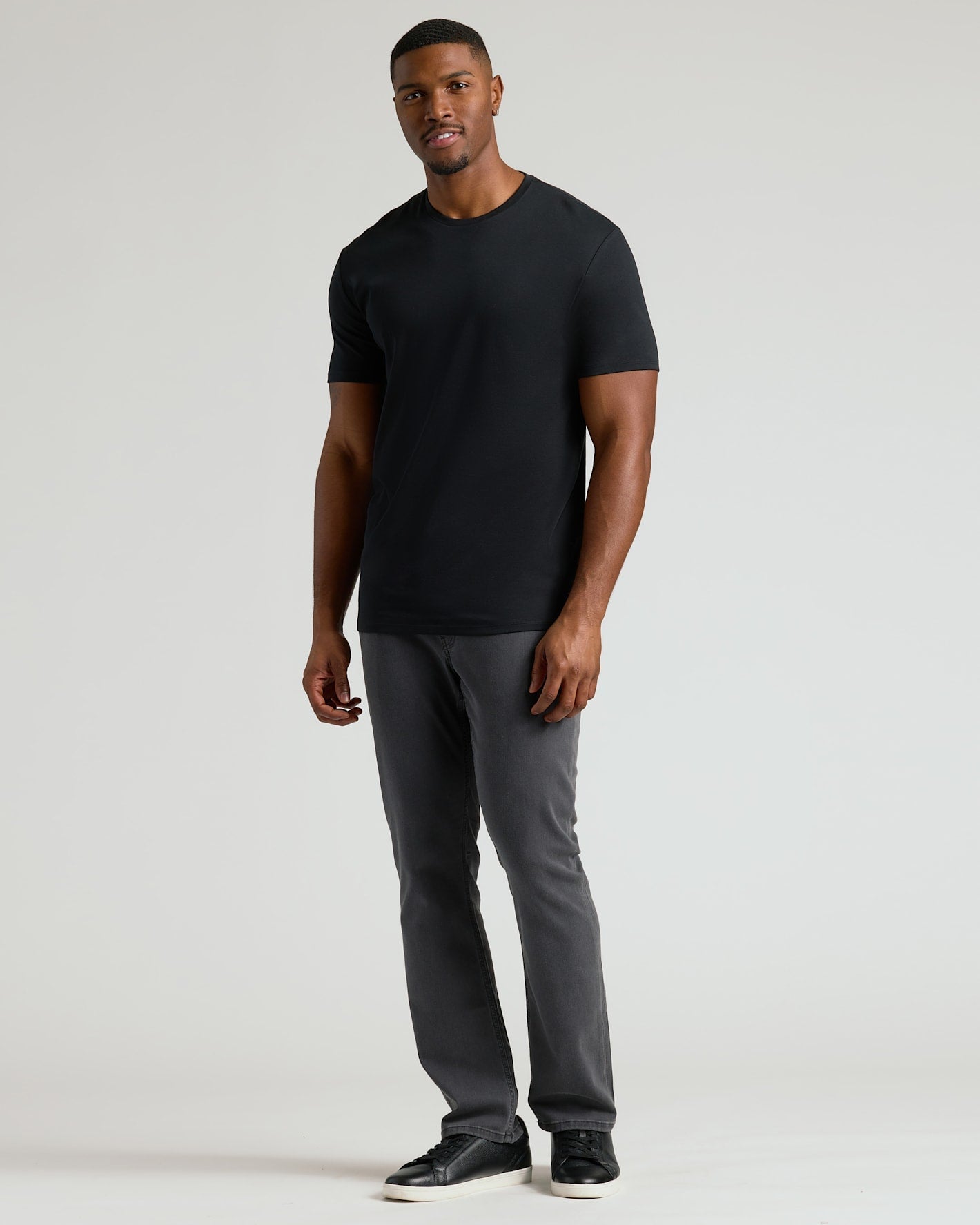 Black Tall Pima Cotton Blend Crew