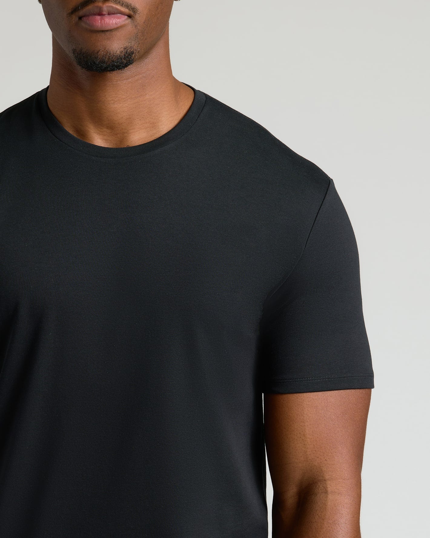 Black Tall Pima Cotton Blend Crew