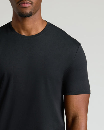 Black Tall Pima Cotton Blend Crew