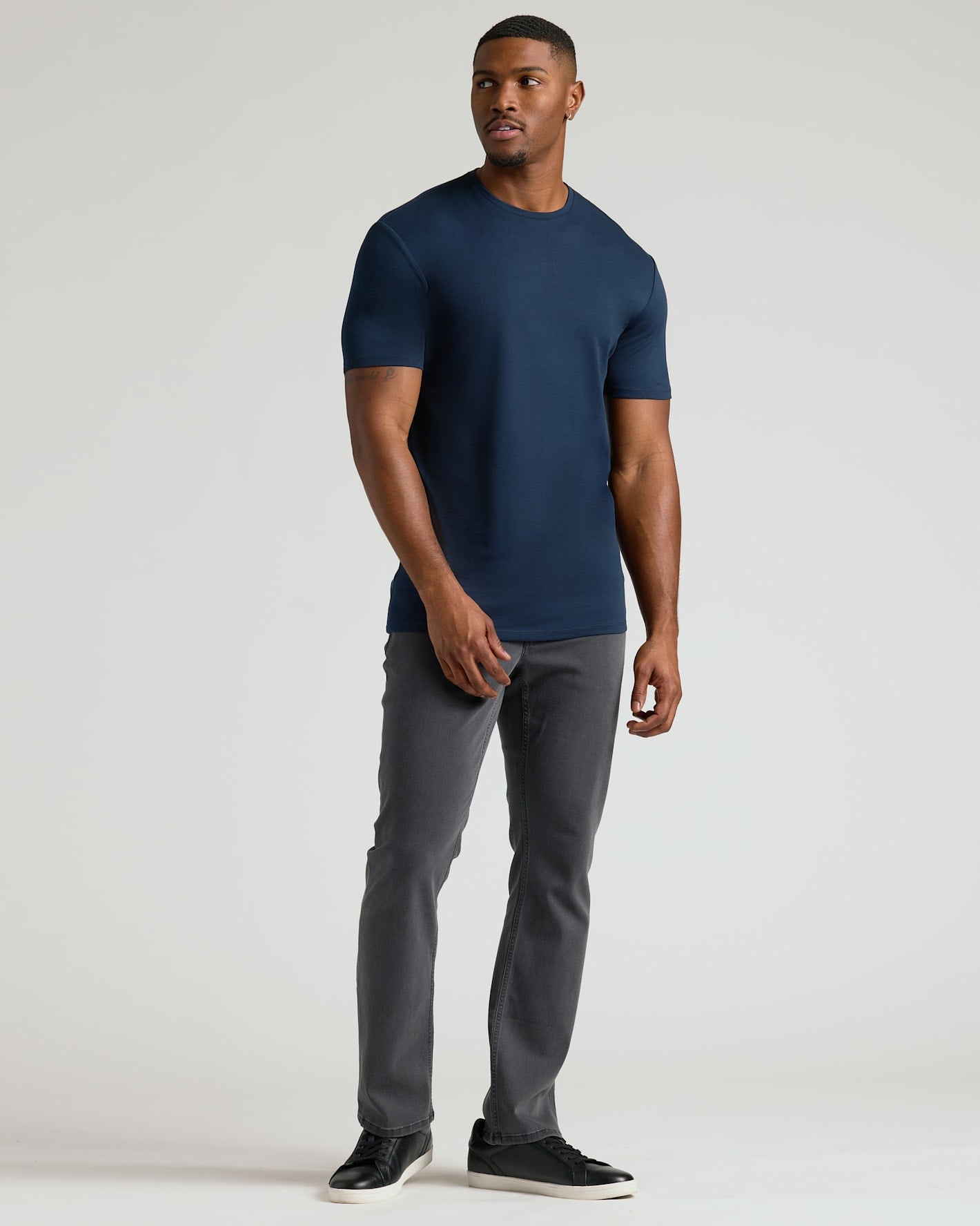 Navy Tall Pima Cotton Blend Crew