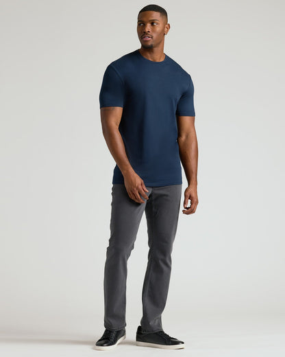 Navy Tall Pima Cotton Blend Crew
