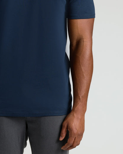 Navy Tall Pima Cotton Blend Crew