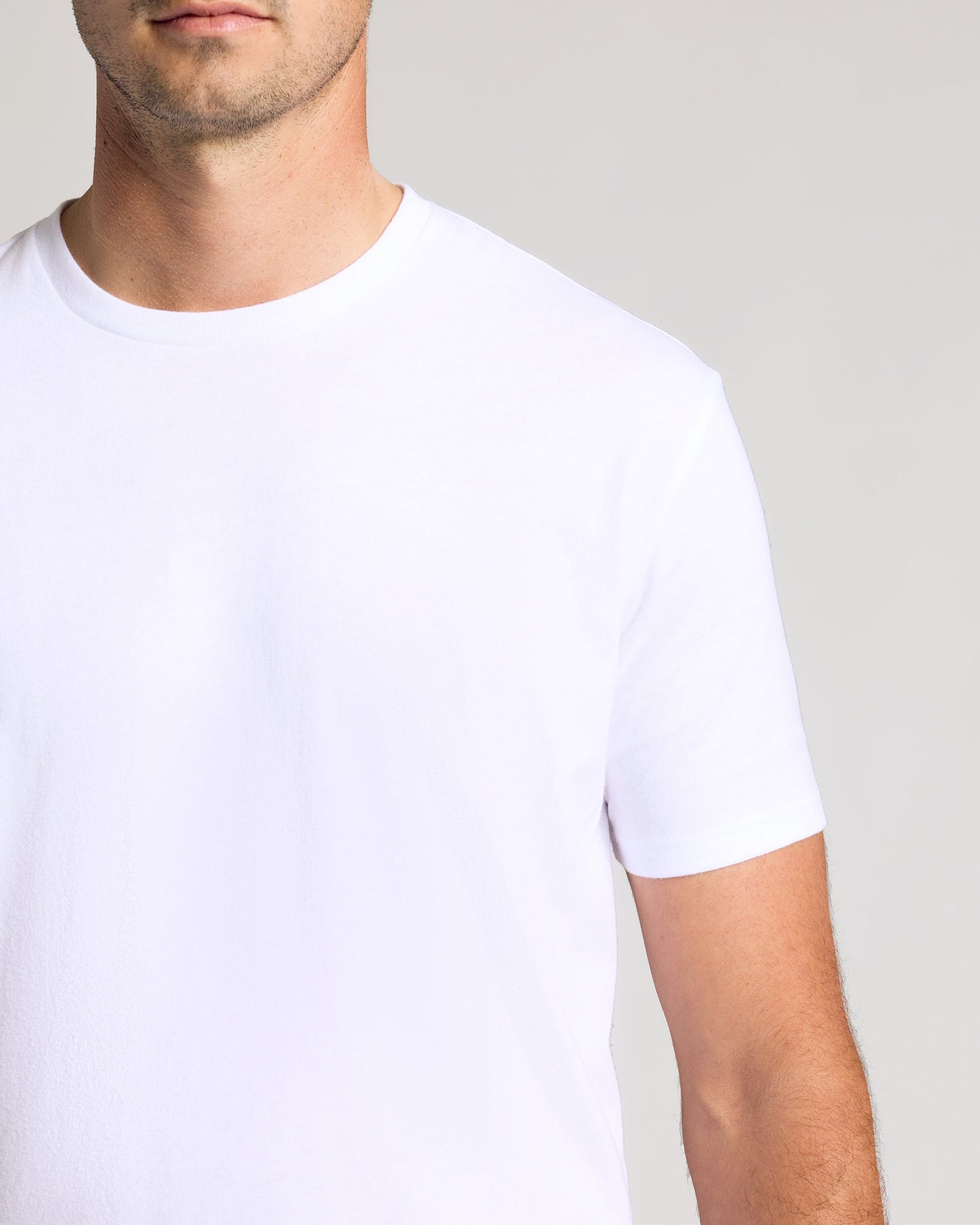 All White Short Sleeve Tall Curved Hem Crew 3-Pack