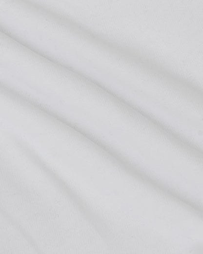 White Heavyweight Curved Hem Crew
