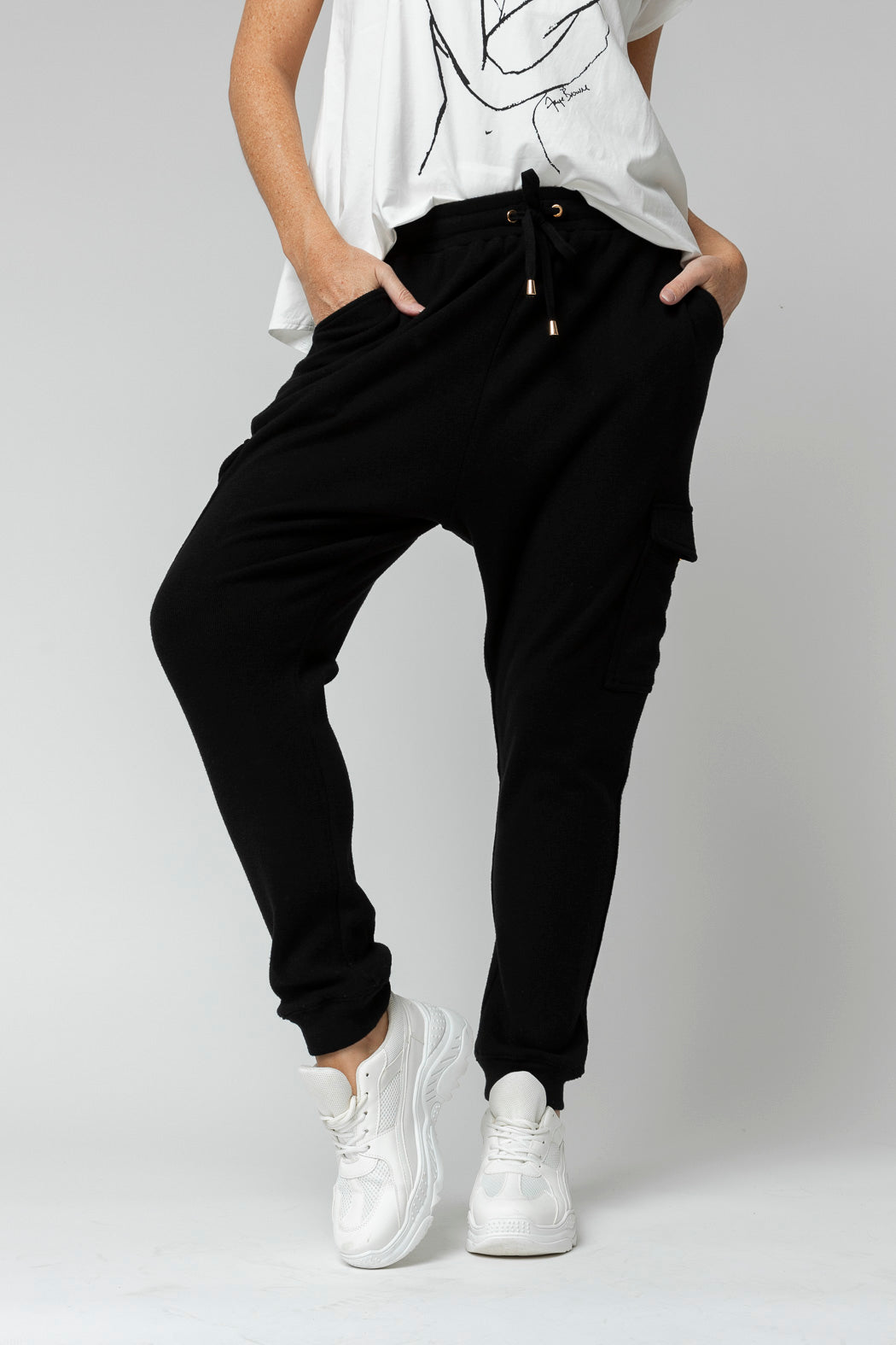 Black Cargo Lounge Pant