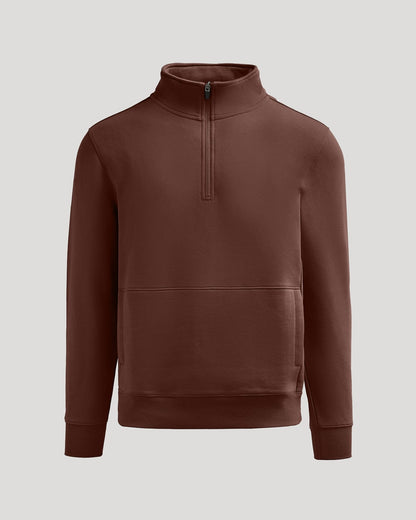 Carob Quarter Zip Fleece Sweatshirt
