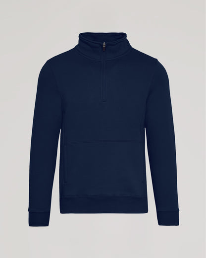 Navy Quarter Zip Fleece Sweatshirt
