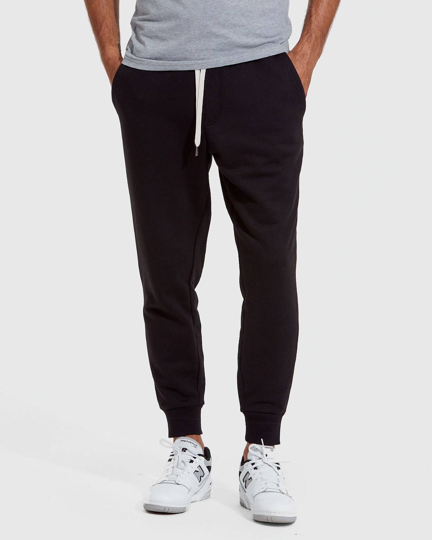 Black & Charcoal Fleece French Terry Joggers 2-Pack