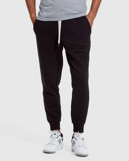 Black & Charcoal Fleece French Terry Joggers 2-Pack