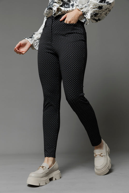Black Spot Jacquard Slim Pant