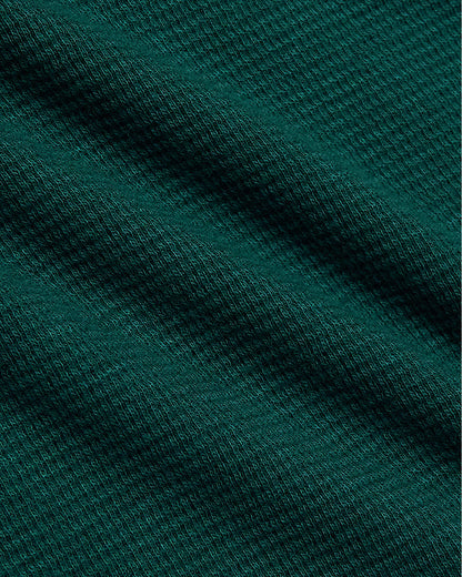 Womens Deep Emerald Waffle Wide Leg Pants