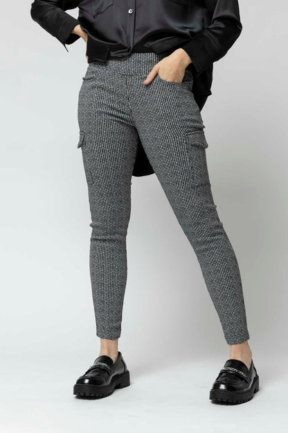 Black White Bengaline Slim Pant