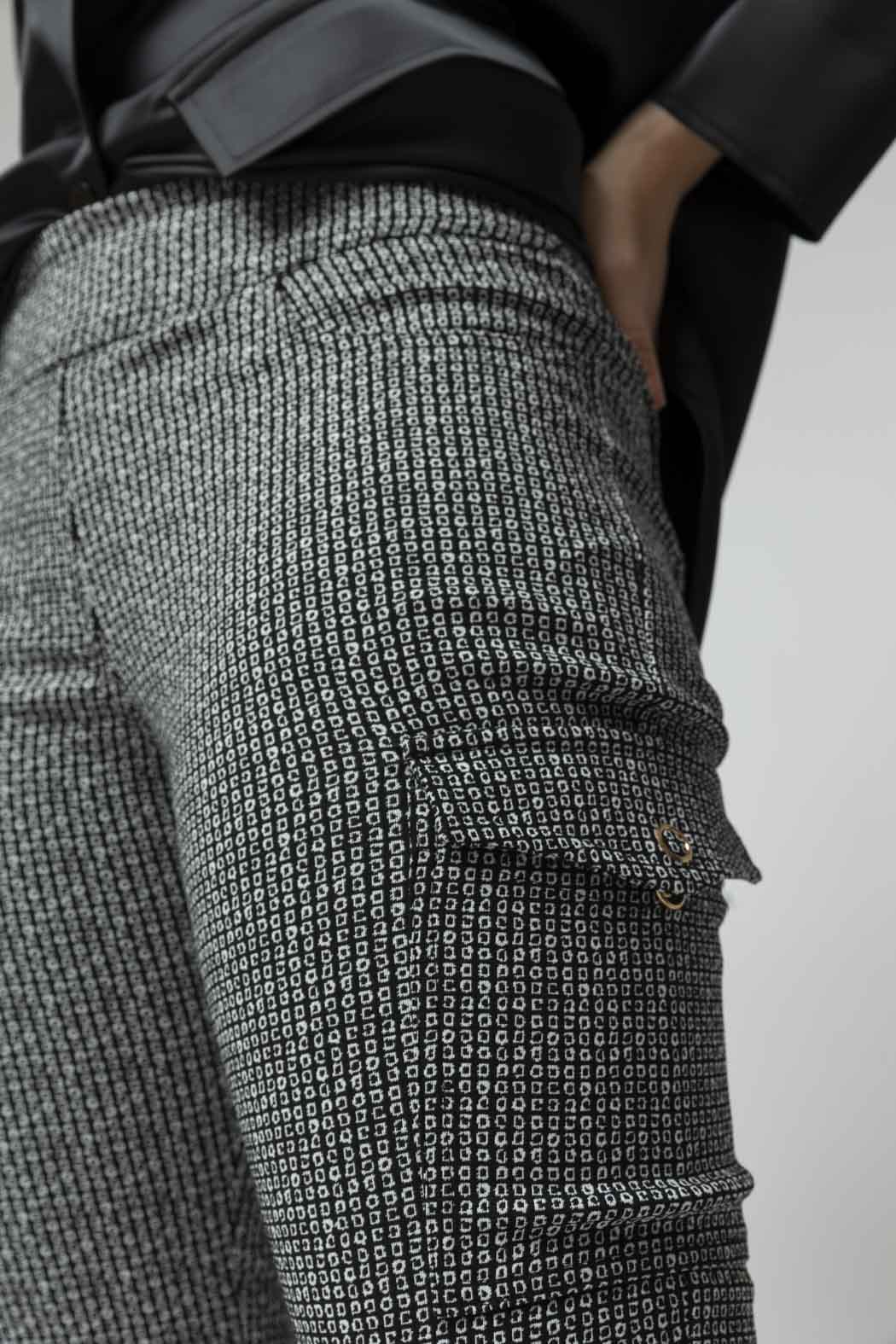 Black White Bengaline Slim Pant